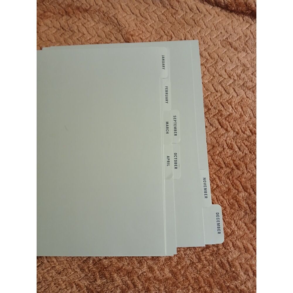 TUL 12 Month Tab Dividers January-December White Planner Binder Inserts